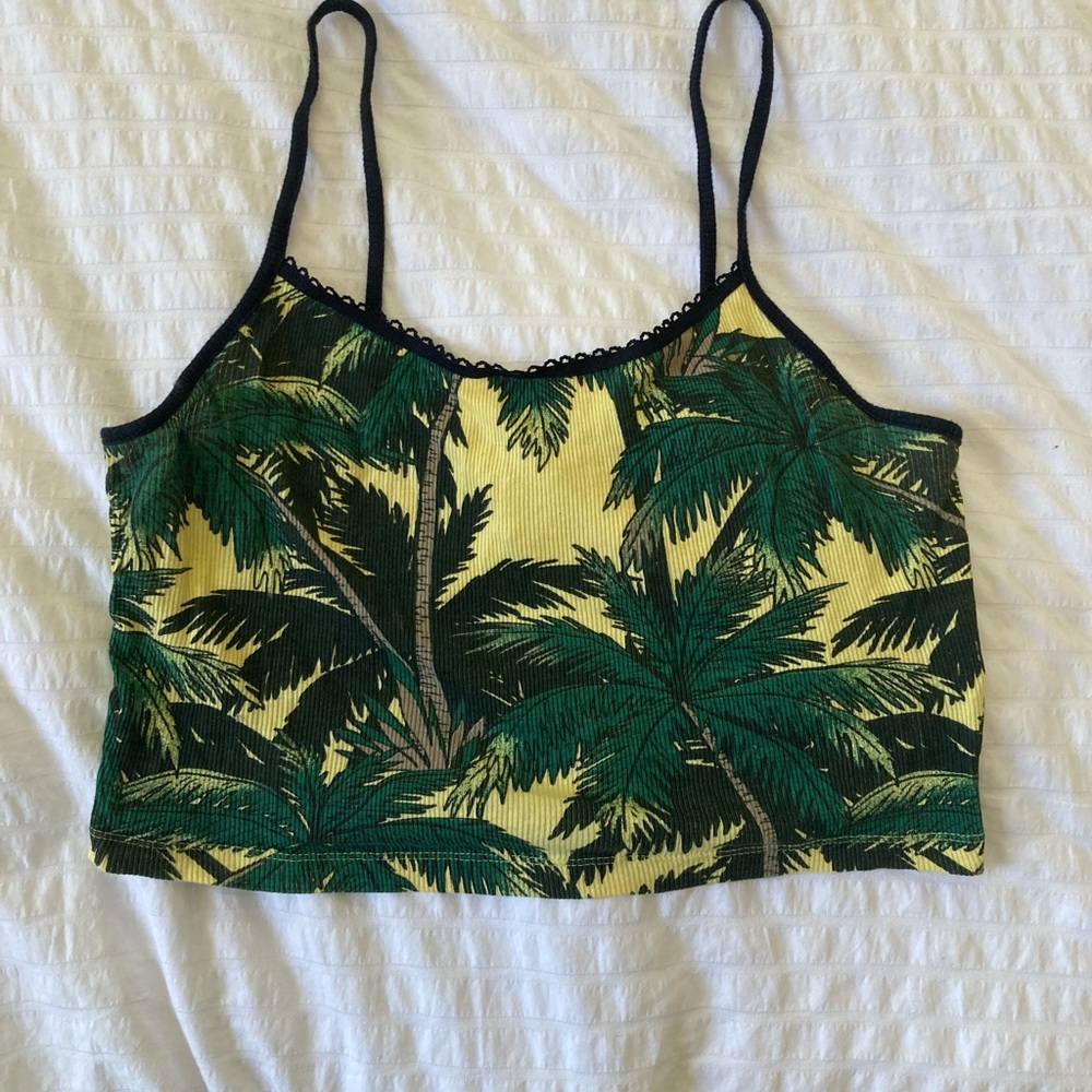 Women’s Tank Top Yellow and Green cropped